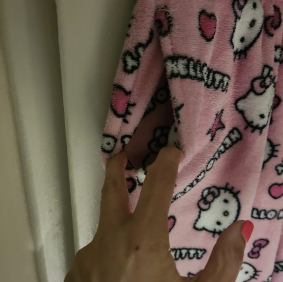 Hello Kitty Pink Adult Pajamas. Loose. Flannel. Forever21. Size L - Picture 4 of 11